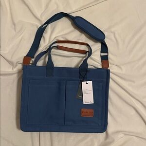 Blue and Brown Multifunctional Tote Bag